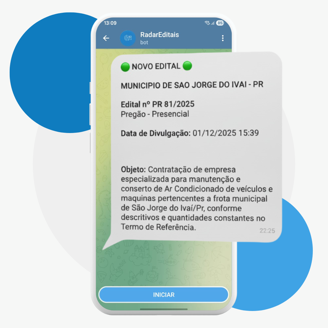 Ilustração representando monitoramento de editais